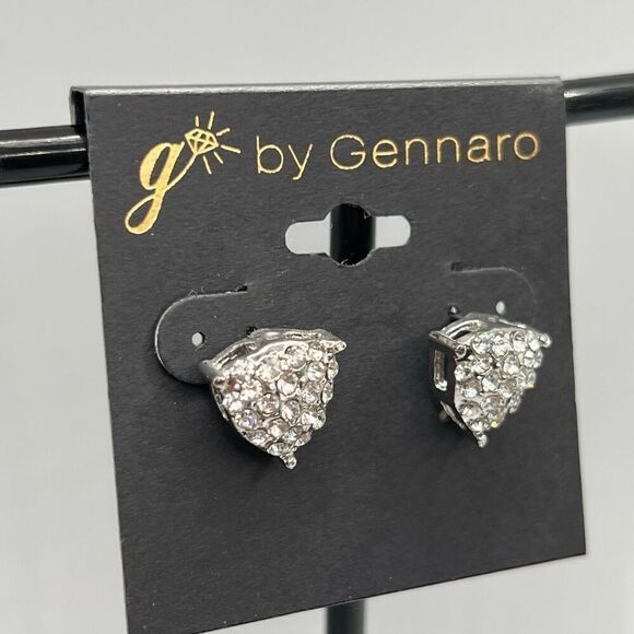 G by Gennaro Silver Encrusted Crystal Earrings - Picture 1 of 6